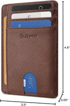 Buffway Slim Minimalist Front Pocket RFID Blocking Leather Wallets - Image 8