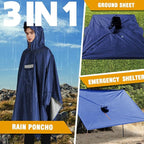 ANYOO Hooded Rain Poncho for Adults Waterproof Lightweight Rain Coat for Men - Image 7