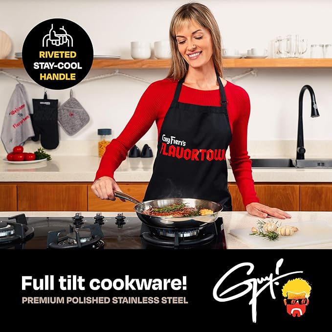 Guy Fieri's Flavortown 10.3" Stainless Steel Frying Pan - Image 5