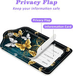 Set of 2 Luggage Tags Golden and White Butterfly Leather Suitcases Tag - Image 3