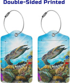 2 Pack Sea Turtle Luggage Tag for Suitcases, Cool Leather Suitcase Labels - Image 4