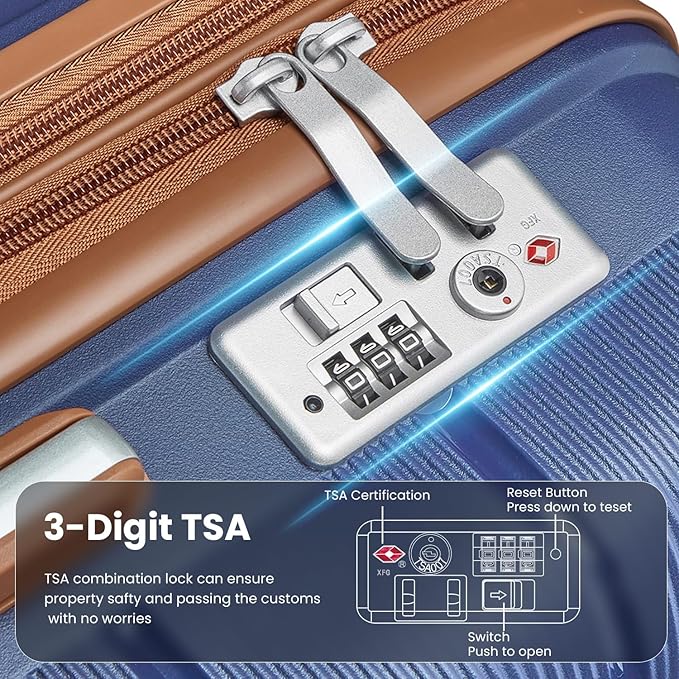 Campfun Luggage Sets 4 Piece, Expandable Carry On Luggage Set Hardshell PP - Image 6