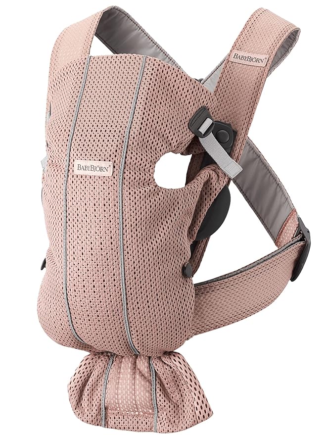 BabyBjörn Baby Carrier Mini, 3D Mesh, Dusty Pink | Newborn Carrier, Easy-to-Use by BabyBj%C3%B6rn