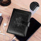TIGARI Passport Holder for Travel Women Men, PU Leather Waterproof RFID - Image 5