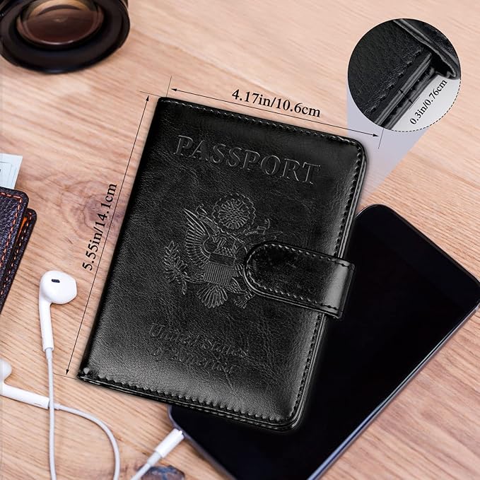 TIGARI Passport Holder for Travel Women Men, PU Leather Waterproof RFID - Image 5