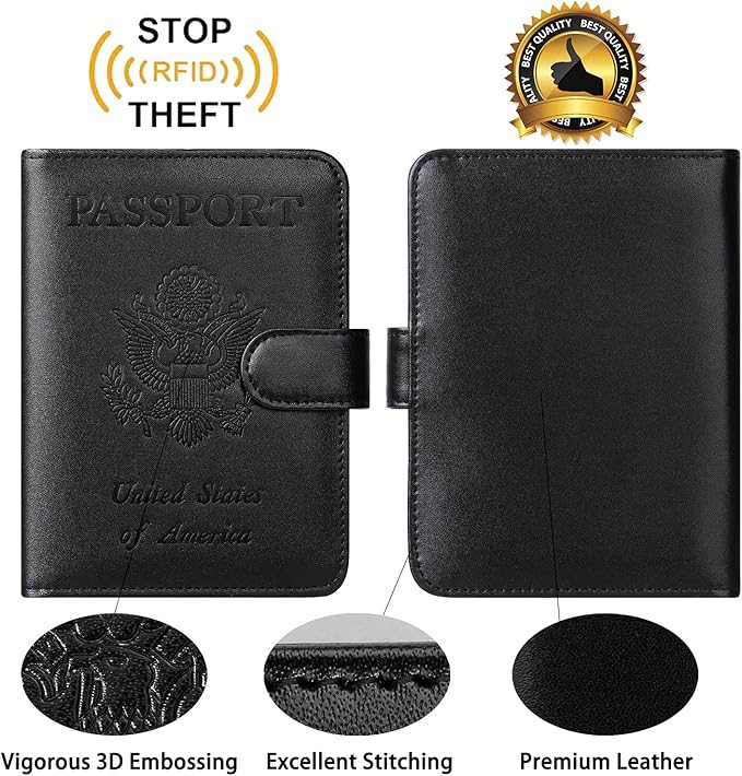 Passport Holder Cover Wallet RFID Blocking Leather Card Case Travel Accessories - Image 2