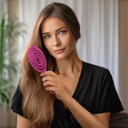 Ninabella Mini Spiral Brush - Hair Brush Detangler for Women - Pro Shower for Curly or Thick Hair - Detangling Vent Hairbrushes -Pink