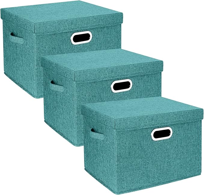 TYEERS Large Storage Bins with Lids, Collapsible, Fabric Storage Boxes by StorageOrganization