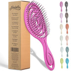 Ninabella Mini Spiral Brush - Hair Brush Detangler for Women - Pro Shower for Curly or Thick Hair - Detangling Vent Hairbrushes -Pink