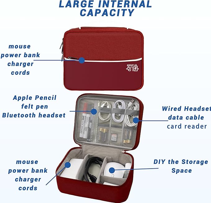 Electronics Organizer, Travel Cord Organizer Pouch, Portable Cable Organizer - Image 5