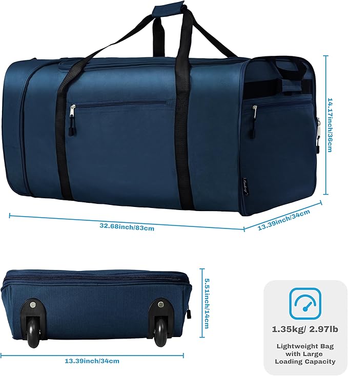 Finnhomy 100L Foldable Rolling Duffel Bag - Image 2