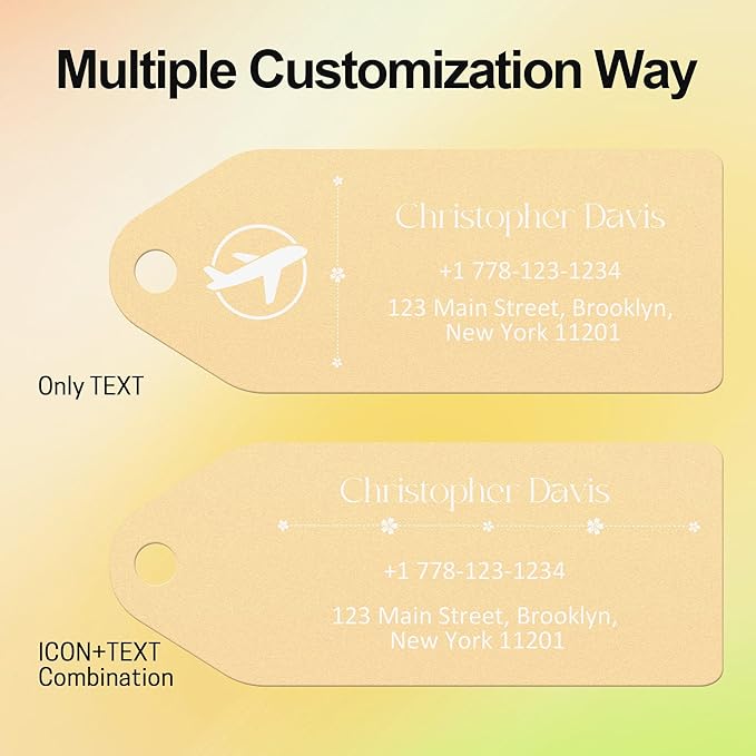 4 PCS Personalized Metal Luggage Tag – Personalized Engraved Suitcase Tag - Image 5