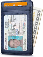 Buffway Mens Slim Wallet, Minimalist Thin Front Pocket Leather Credit Card - Image 2