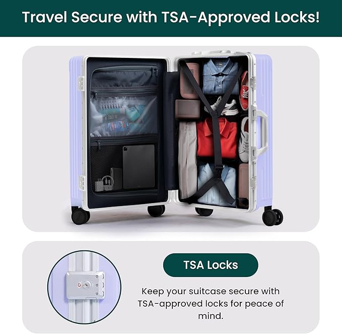 Nobl Travel Carry On Luggage, Noble Zipperless Aluminum Frame PC Hard Shell - Image 6