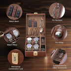BISON DENIM Watch Box, 4 Watch Travel Case - Image 3