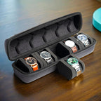 Hard Watch Travel Case, 5 slot Watch Roll Case Storage and Organizer - Image 3