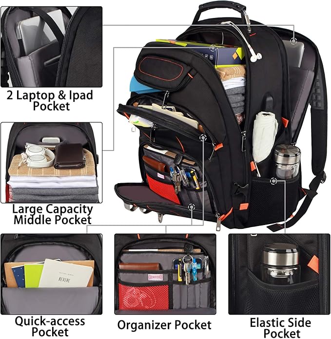 Travel Laptop Backpack, Extra Large 18.4 inch Gaming Laptop Backpacks - Image 2