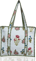 Cotton Quilted Tote Bag for Women – Large Beach & Travel Tote by ThirdEyeExport