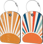 Orange Sun Print Boho Luggage Tag by iapodiad