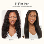 INFINITI PRO CONAIR SmoothWrap Dual Ion 1 Inch Flat Iron Hair Straightener, 1-Inch Flat Iron Produces More Volume and Less Frizz, 5 Heat Settings, For All Hair Types and Textures, Blue