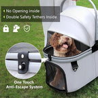 Dog Cat Stroller, Foldable 4 Wheels Dog Stroller - Image 2