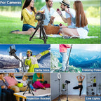 Camera Tripod 69 Inch, Patented 3-Way Swivel Portable Phone Tripod Professional - Image 3