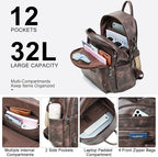 Backpack Purse for Women Laptop Backpack, Leather Travel Backpack Shoulder Bag - Image 6