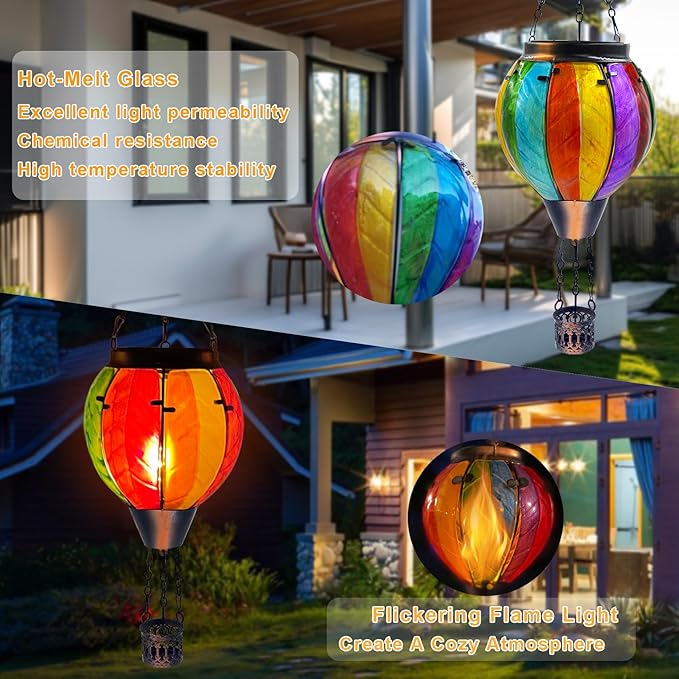 Colorful Hot Air Balloon Solar Lantern - Image 2