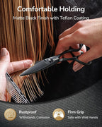 ULG Hair Cutting Scissors – Professional Stainless Steel with Teflon Coating, Ergonomic Offset Handle, Precision Blade for Layers & Detail, Ideal for Barbers Willow Leaf Shears