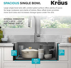 KRAUS Bellucci 25-inch Granite Workstation Drop In Top Mount Single Bowl - Image 5