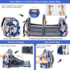 Diaper Bag Backpack with Changing Station, Foldable - Image 4