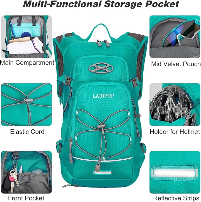 LARIPOP Hydration Backpack, 18L Hiking Backpack - Image 4
