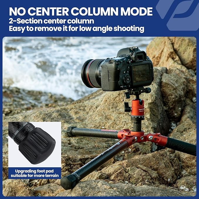 Fotopro Carbon Fiber Tripod for Camera 2lbs Ultralight 62 Inch Travel Camera - Image 6