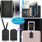 Passport Holder With Luggage Tag Travel Essentials Passport Cover Wallet RFID - Image 2