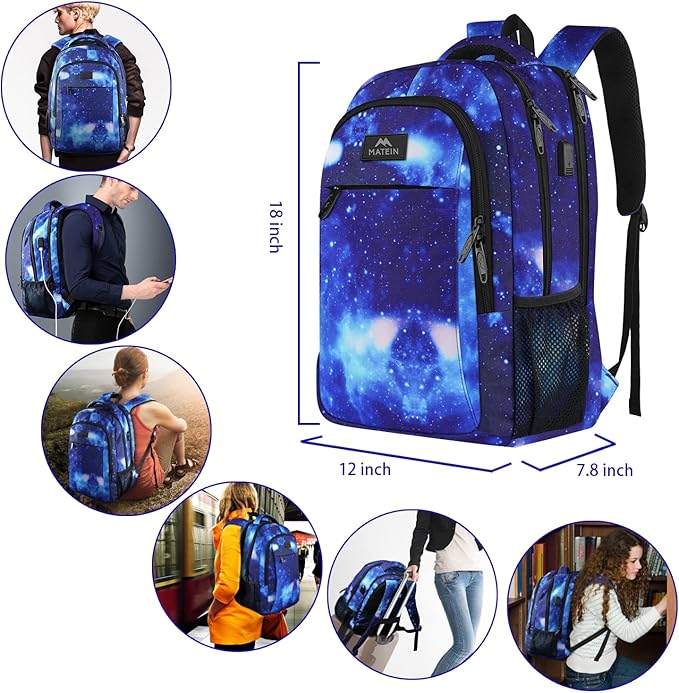 MATEIN School Backpack for Boys Girls, Anti Theft College School Laptop Bookbag - Image 7