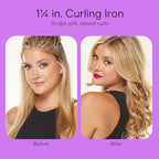 Conair Double Ceramic 1 ¼-Inch Curling Iron, 1 ¼-Inch Barrel Creates Loose Curls, Hair Curler for Use on Medium & Long Hair, White/Rose Gold
