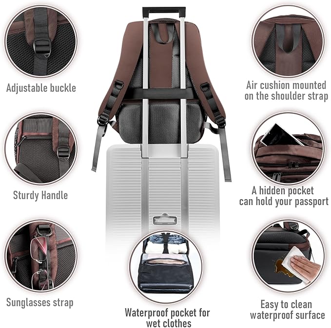 Travel Backpack, Business Anti Theft Slim Sturdy Laptops Backpack - Image 3
