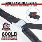 Cartman 1" x 12' Lashing Straps Cargo Tie-Down Strap Up to 600lbs, 6pk in Carry - Image 3