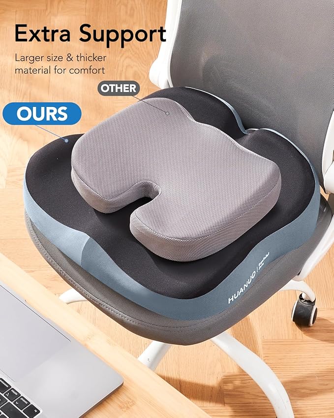 HUANUO Office Seat Cushion for Tailbone Support, High-Density Memory Foam - Image 4
