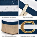 Becokan Beach Bag Initial Beach Tote - Image 2