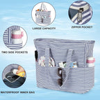 LEDAOU Large Beach Tote Bag Women Waterproof Sandproof Zipper Beach Tote Bag - Image 8