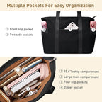 Tote Bag for Women with Zipper, Travel Tote Bags with Compartments Large - Image 8