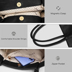KKXIU Tote Bag for Women Vegan Leather Shoulder Purse Large Capacity Travel Bag - Image 5