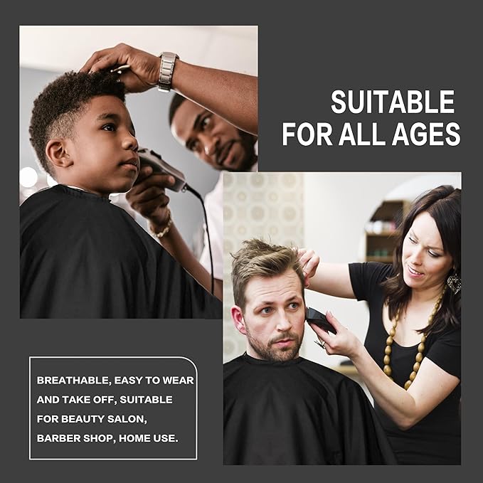 Salon Professional Barber Cape with Multi position Snap Closure Hair Cutting Kits Thick Hairdressing Capes for Unisex 47” * 63”