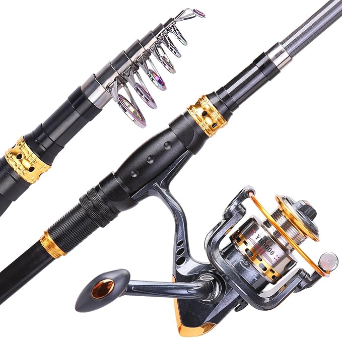 Sougayilang Fishing Rod Reel Combos Carbon Fiber Telescopic Fishing pole - Image 2