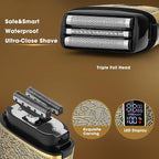 Electric Shavers for Men,Powerful Motor Electric Razor,Head Shavers for Bald Men,Triple Foil Beard Trimmer,Barber Supplies LED Displays & USB Charging Waterproof Shaver, Gifts