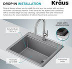 KRAUS Bellucci 25-inch Granite Workstation Drop In Top Mount Single Bowl - Image 8
