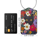 2 Pcs Luggage Tags for Suitcases Black Cat PU Leather Luggage Tag with Privacy Cover Label Address Card and Durable Metal Ring Suitable for Men Women Handbags Backpacks (Black Cat 4)