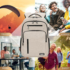 Beige Backpack for Men Women, School Backpack for Boys Girls Teens, 15.6 Inch - Image 6