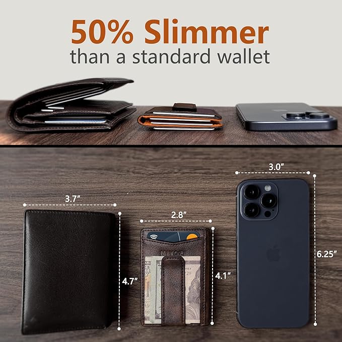 Airtag Wallet for Men- with Money Clip Gift Boxed, Magnetic Closure Slim - Image 5